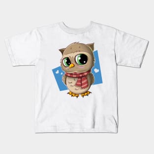 Cute and Sweet Holiday Owl Kids T-Shirt